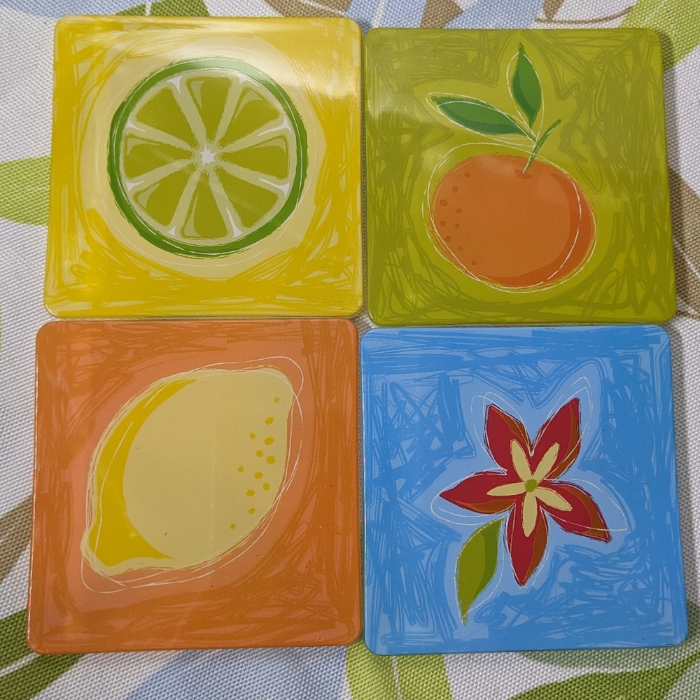 Starbucks Coffee Company 2006 Acrylic Coasters, Set Of 4,Indoor/Outdoor,Hot/Cold